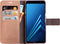 Mobiparts hoesje geschikt voor Samsung Galaxy A8 (2018) - Saffiano Wallet/Portemonnee hoesje - Magneet Sluiting - 3 Opbergvakken - Bruin Koper