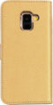 Mobiparts hoesje geschikt voor Samsung Galaxy A8 (2018) - Saffiano Wallet/Portemonnee hoesje - Magneet Sluiting - 3 Opbergvakken - Goud