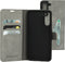 Mobiparts hoesje geschikt voor Samsung Galaxy S21 FE - Wallet/Boekhoesje - Eco Leer - Magneet Sluiting - Opberg vakken - Grijs