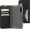 Mobiparts hoesje geschikt voor Samsung Galaxy S21 FE - Wallet/Boekhoesje - Eco Leer - Magneet Sluiting - Opberg vakken - Zwart