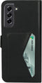Mobiparts hoesje geschikt voor Samsung Galaxy S21 FE - Wallet/Boekhoesje - Eco Leer - Magneet Sluiting - Opberg vakken - Zwart