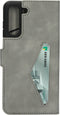 Mobiparts hoesje geschikt voor Samsung Galaxy S21 FE - Wallet/Boekhoesje - Eco Leer - Magneet Sluiting - Opberg vakken - Grijs