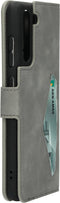 Mobiparts hoesje geschikt voor Samsung Galaxy S21 FE - Wallet/Boekhoesje - Eco Leer - Magneet Sluiting - Opberg vakken - Grijs
