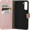 Mobiparts hoesje geschikt voor Samsung Galaxy S21 FE - Wallet/Boekhoesje - Eco Leer - Magneet Sluiting - Opberg vakken - Roze