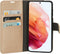 Mobiparts hoesje geschikt voor Samsung Galaxy S21 - Saffiano Wallet/Portemonnee hoesje - Magneet Sluiting - 3 Opbergvakken - Koper