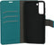 Mobiparts hoesje geschikt voor Samsung Galaxy S21 - Saffiano Wallet/Portemonnee hoesje - Magneet Sluiting - 3 Opbergvakken - Blauw Turquoise