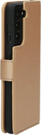 Mobiparts hoesje geschikt voor Samsung Galaxy S21 - Saffiano Wallet/Portemonnee hoesje - Magneet Sluiting - 3 Opbergvakken - Koper