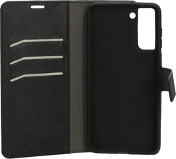 Mobiparts hoesje geschikt voor Samsung Galaxy S21 - Wallet/Boekhoesje - Eco Leer - Magneet Sluiting - Opberg vakken - Zwart