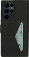 Mobiparts hoesje geschikt voor Samsung Galaxy S22 Ultra - Wallet/Boekhoesje - Eco Leer - Magneet Sluiting - Opberg vakken - Zwart