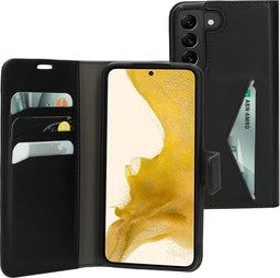 Mobiparts hoesje geschikt voor Samsung Galaxy S22 - Wallet/Boekhoesje - Eco Leer - Magneet Sluiting - Opberg vakken - Zwart