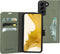 Mobiparts hoesje geschikt voor Samsung Galaxy S22 - Wallet/Boekhoesje - Eco Leer - Magneet Sluiting - Opberg vakken - Groen