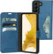 Mobiparts hoesje geschikt voor Samsung Galaxy S22 - Wallet/Boekhoesje - Eco Leer - Magneet Sluiting - Opberg vakken - Blauw