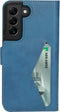 Mobiparts hoesje geschikt voor Samsung Galaxy S22 - Wallet/Boekhoesje - Eco Leer - Magneet Sluiting - Opberg vakken - Blauw