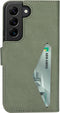 Mobiparts hoesje geschikt voor Samsung Galaxy S22 - Wallet/Boekhoesje - Eco Leer - Magneet Sluiting - Opberg vakken - Groen