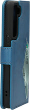 Mobiparts hoesje geschikt voor Samsung Galaxy S22 - Wallet/Boekhoesje - Eco Leer - Magneet Sluiting - Opberg vakken - Blauw