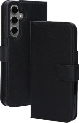 Mobiparts hoesje geschikt voor Samsung Galaxy S24 FE - Wallet/Boekhoesje - Eco Leer - Magneet Sluiting - Opberg vakken - Zwart
