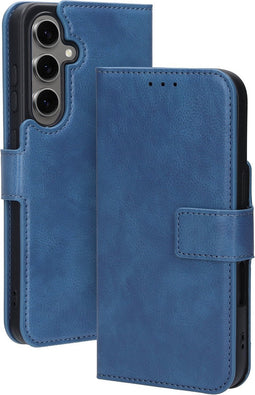 Mobiparts hoesje geschikt voor Samsung Galaxy S24 FE - Wallet/Boekhoesje - Eco Leer - Magneet Sluiting - Opberg vakken - Blauw