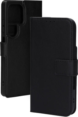 Mobiparts hoesje geschikt voor Samsung Galaxy S25 Ultra - Wallet/Boekhoesje - Eco Leer - Magneet Sluiting - Opberg vakken - Zwart