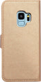 Mobiparts hoesje geschikt voor Samsung Galaxy S9 - Saffiano Wallet/Portemonnee hoesje - Magneet Sluiting - 3 Opbergvakken - Bruin Koper
