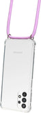 Mobiparts Lanyard Case geschikt voor Samsung Galaxy A32 5G - Roze Paars Transparant