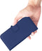 Mobiparts MagSafe Portemonnee/Boekhoesje geschikt voor Apple iPhone 16 - Echt Leer - Magnetische Sluiting - Ruimte voor drie pasjes - Microvezel voering - Blauw