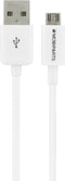 Mobiparts Micro USB to USB Cable 2.4A 25 cm - Wit (bulk)