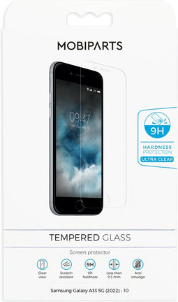 Mobiparts Screenprotector geschikt voor Samsung Galaxy A33 5G - Gehard Glas - Anti-bacterieel -