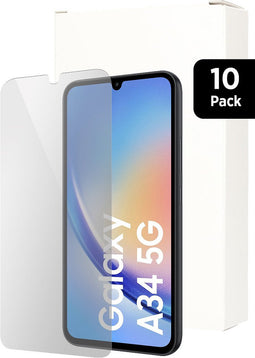 Mobiparts Screenprotector geschikt voor Samsung Galaxy A34 5G - Gehard Glas - Anti-bacterieel -