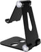 Mobiparts Telefoonhouder Tafel en Bureau - Verstelbaar - Universele Telefoonstandaard - Aluminium - 270 graden verstelbaar - Antislip voetjes - Broekzak formaat - Zwart