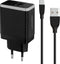Mobiparts Universele Oplader - 12W/2.A - Smart IC - 2 USB aansluitingen - Geschikt voor o.a. Apple en Samsung + USB-C Kabel - Zwart