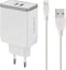 Mobiparts Universele Oplader - 12W/2.A - Smart IC - 2 USB aansluitingen - Geschikt voor o.a. Apple en Samsung incl. 1m MFi Lighting Kabel - Wit
