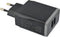 Mobiparts Universele Oplader - 12W/2.A - Smart IC - 2 USB aansluitingen - Geschikt voor o.a. Apple en Samsung + USB-C Kabel - Zwart