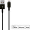 Mobiparts USB-A naar Apple Lightning Kabel MFI 0.5 Meter - Zwart