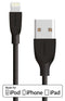 Mobiparts USB-A naar Apple Lightning Kabel MFI 0.5 Meter - Zwart