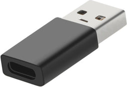 Mobiparts USB-A naar USB-C Adapter - Zwart