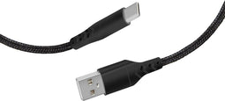 Mobiparts USB-C to USB Braided Kabel 2A 1m - Zwart