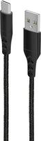 Mobiparts USB-C to USB Braided Kabel 2A 1m - Zwart