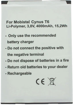MOBISTEL Cynus T6-batterij als replica van Accucell geschikt voor BTY26187