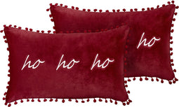 MOCHI - Sierkussen set van 2 - Rood - 30 x 50 cm - Fluweel