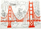 Modern Twist Mark Matz Fun in the Golden State Placemat - 40 x 32 cm - Wit