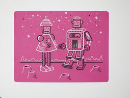 Modern Twist Mark Matz Robot Love Placemat - 40 x 32 cm - Roze