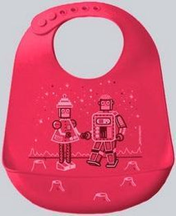 Modern Twist Robot Love Slabbetje met Opvangbakje - Cotton Candy