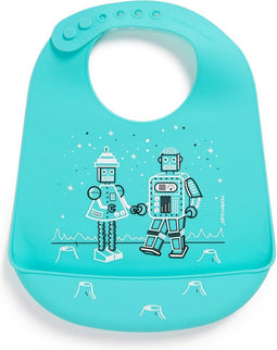 Modern Twist Robot Love Slabbetje met Opvangbakje - Electric Blue
