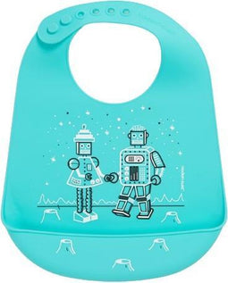 Modern Twist Robot Love Slabbetje met Opvangbakje - Turquise