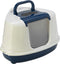 Moderna Flip Hoekkattenbak - Donkerblauw/Wit - 56 x 45 x 39 cm