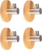 Moderne 304 Roestvrijstalen en Bamboe Handdoekhaken - Zeer sterke adhesive - 4 stuks - 2 Sets voor d