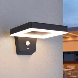 Moderne wandlamp buiten met sensor Pablo - zwart