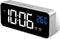 Moderne Zilveren LED Wekker met Temperatuurweergave en USB Oplaadfunctie
