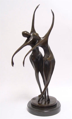 MODERNISTISCHE BRONZEN SCULPTUUR VAN EEN DANSEND PAAR