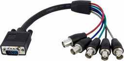 Startech VGABNCMF1 - VGA naar 5 BNC RGBHV Adapterkabel 0,3 m - Zwart